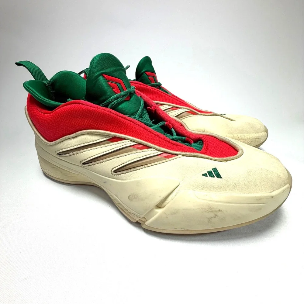Adidas Dame Basketball Shoes‎ Mens 12 Red Green Cream Sneakers